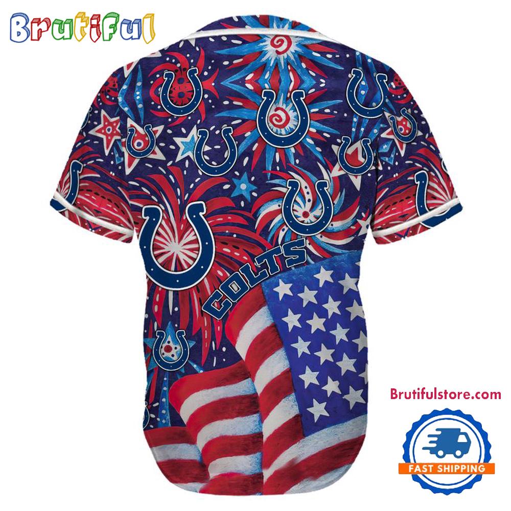 Indianapolis Colts USA Flag Independence Day Baseball Jersey, Sport Team 4th of July Jersey