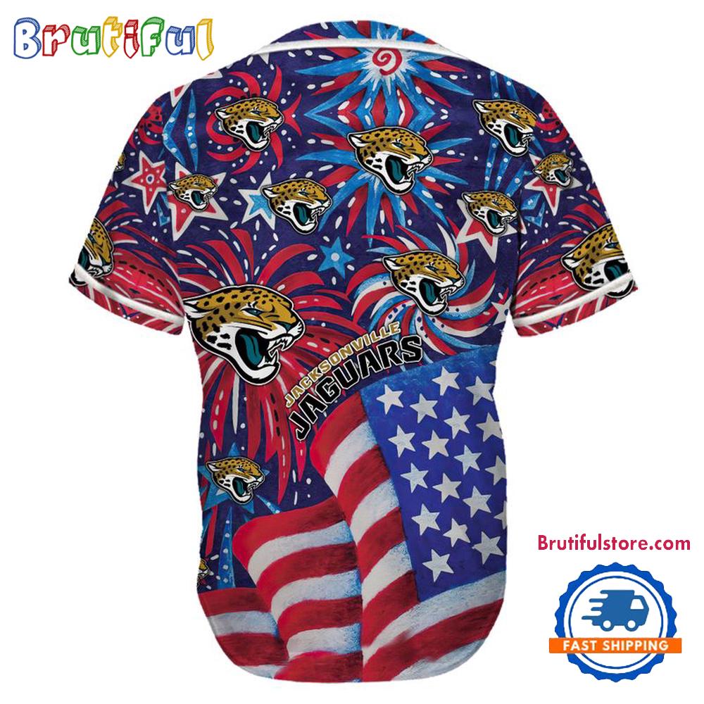 Jacksonville Jaguars USA Flag Independence Day Baseball Jersey, Sport Team 4th of July Jersey
