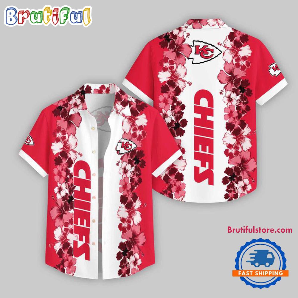 Kansas City Chiefs Flower Pattern Summer Beach Aloha Hawaii Shirt
