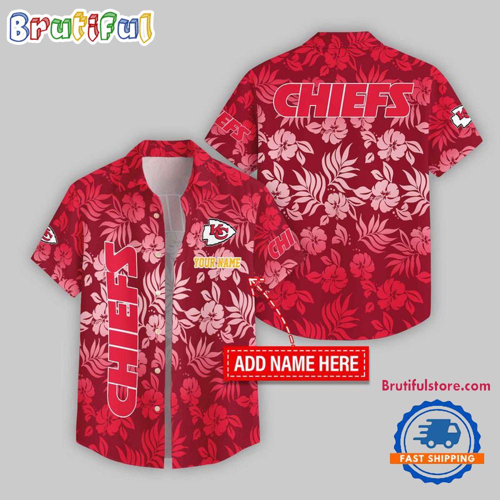 Kansas City Chiefs Night Flower Pattern Personalized Name Hawaii Shirt