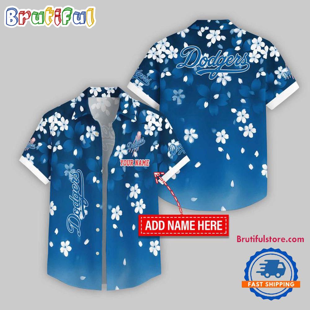 Los Angeles Dodgers Five-petaled Flower Pattern Hawaii Shirt