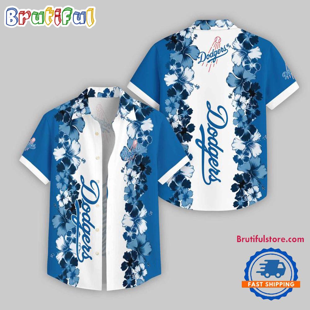 Los Angeles Dodgers Flower Pattern Summer Beach Aloha Hawaii Shirt