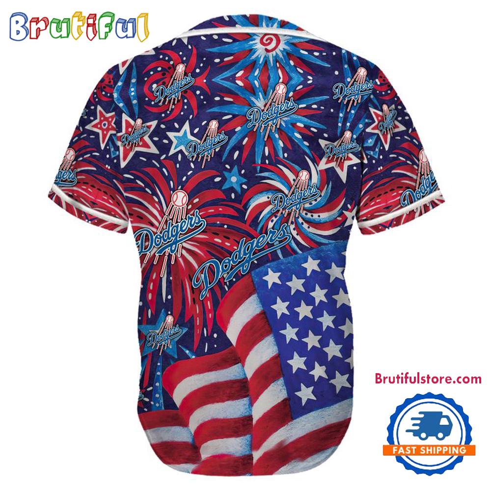 Los Angeles Dodgers USA Flag Independence Day Baseball Jersey, Sport Team 4th of July Jersey