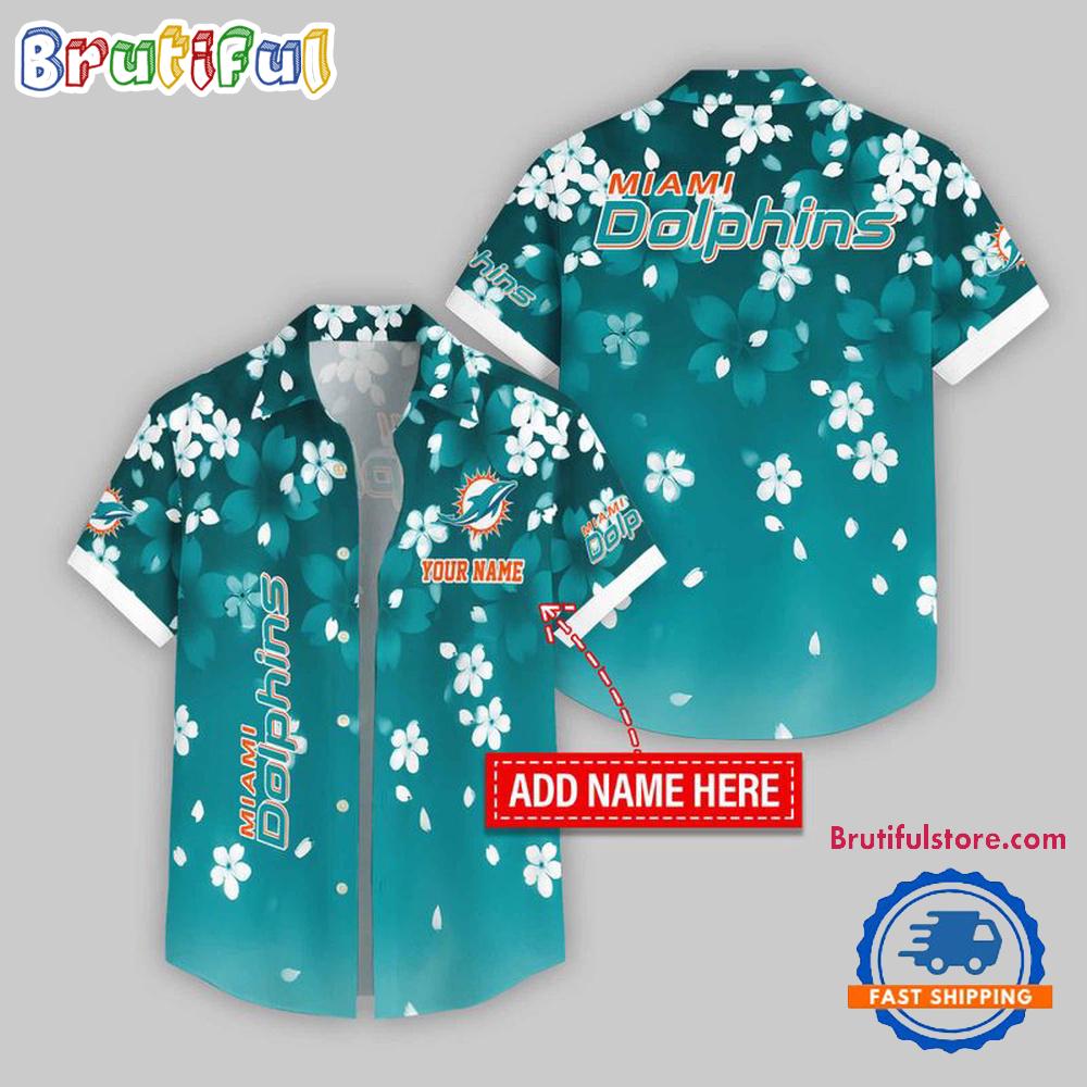 Miami Dolphins Five-petaled Flower Pattern Hawaii Shirt