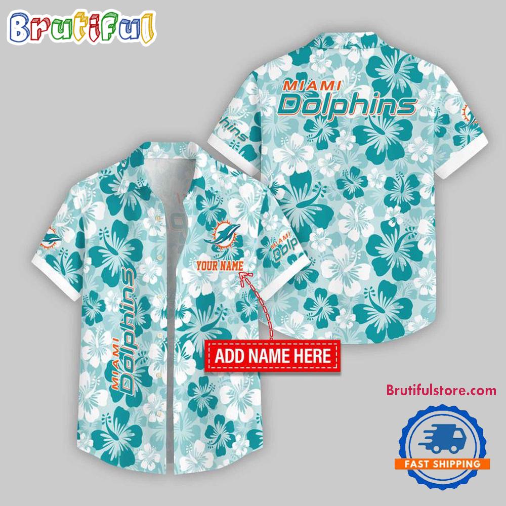 Miami Dolphins Flower Palm Tree Aloha Hawaii Shirt