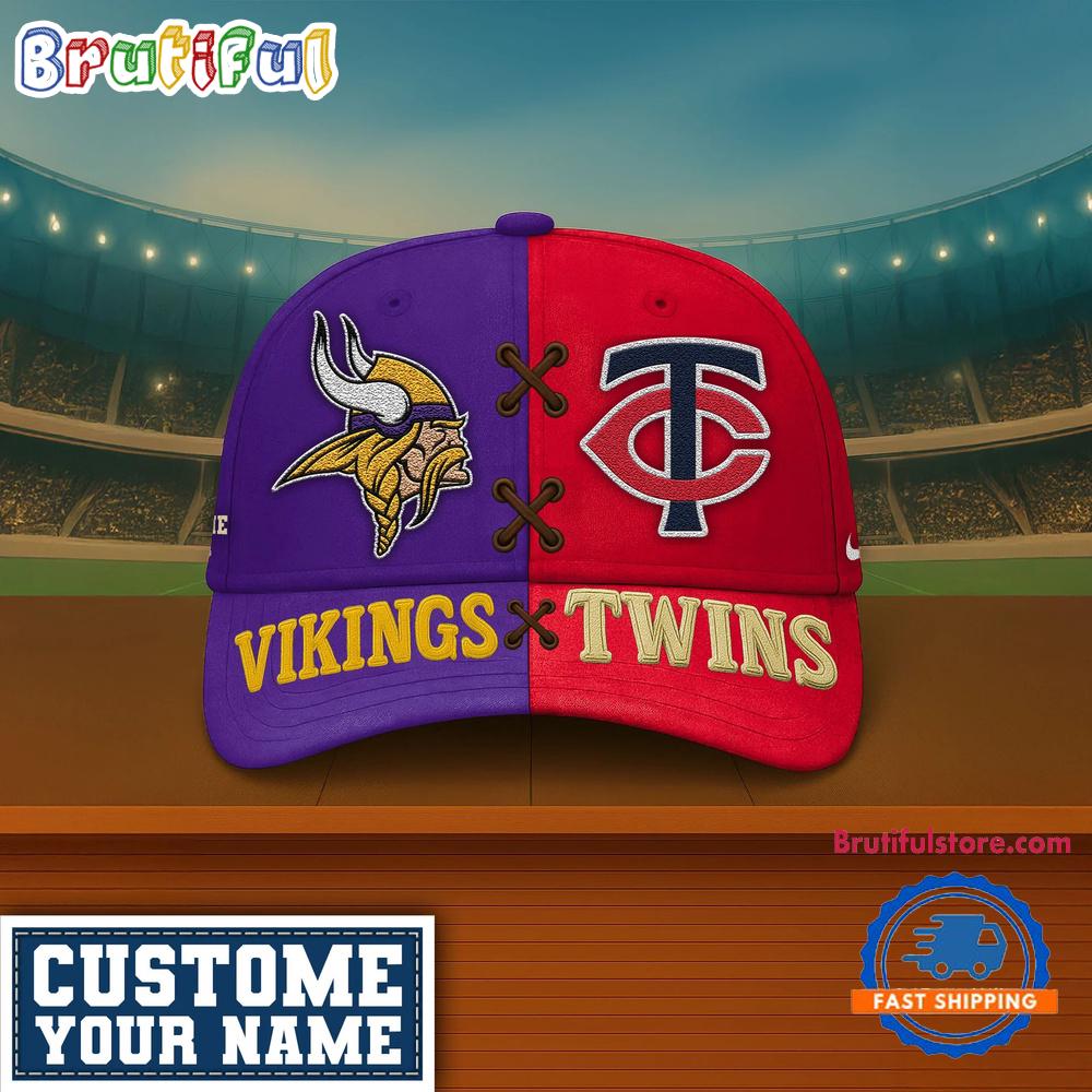 Minnesota Vikings x Minnesota Twins Sporty New Design Baseball Cap