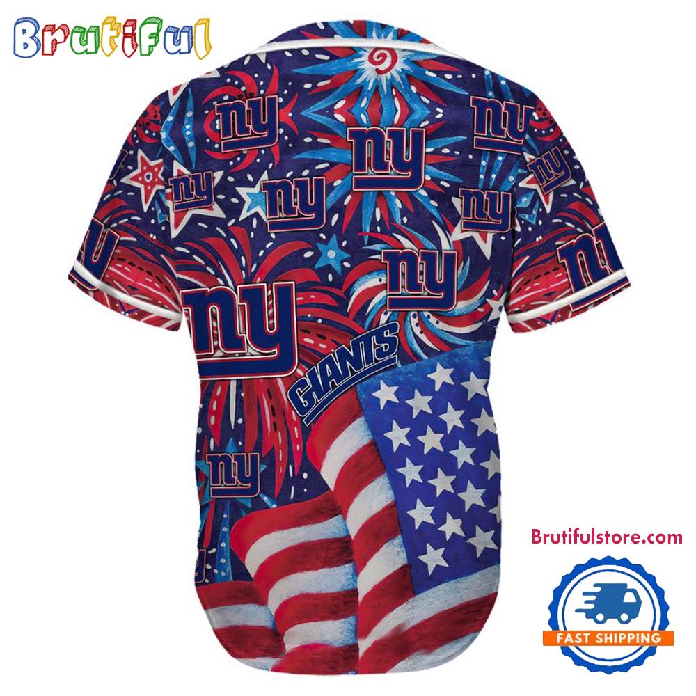 New York Giants USA Flag Independence Day Baseball Jersey, Sport Team 4th of July Jersey