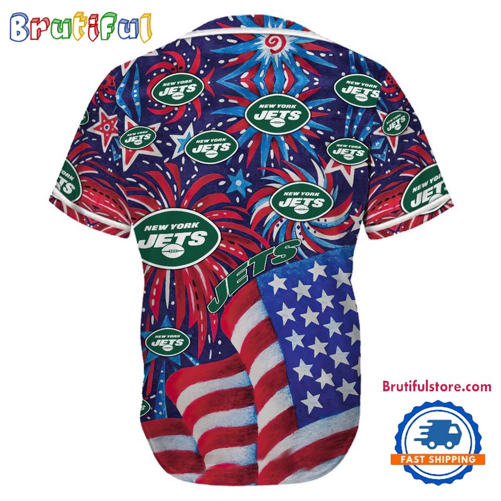 New York Jets USA Flag Independence Day Baseball Jersey, Sport Team 4th of July Jersey