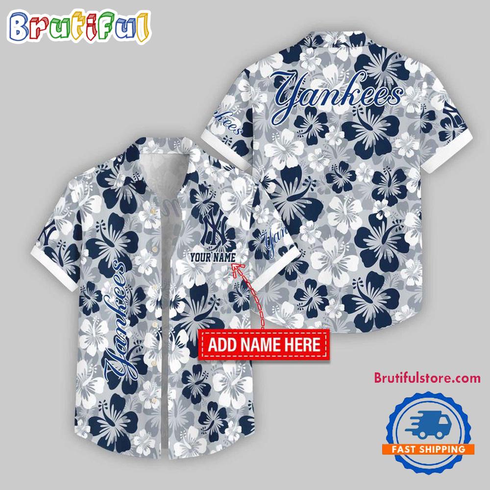 New York Yankees Flower Palm Tree Aloha Hawaii Shirt