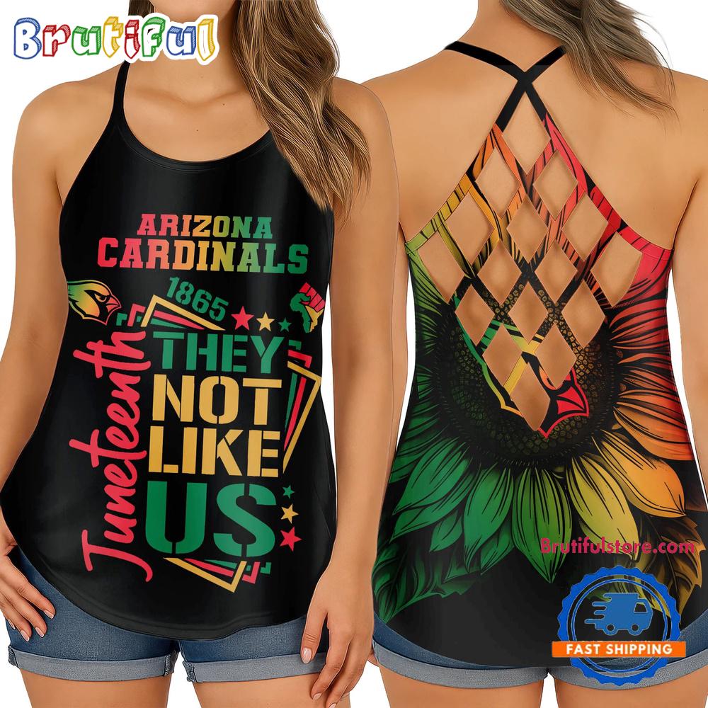 NFL Arizona Cardinals Juneteenth 1865 They Not Like US Women's Criss Cross Tank Top