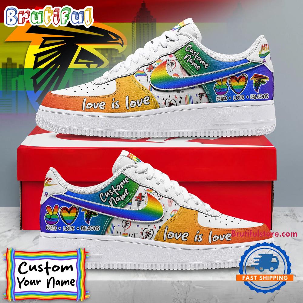 NFL Atlanta Falcons Pride Peace Love Falcons Custom Air Force 1 Shoes Sneaker