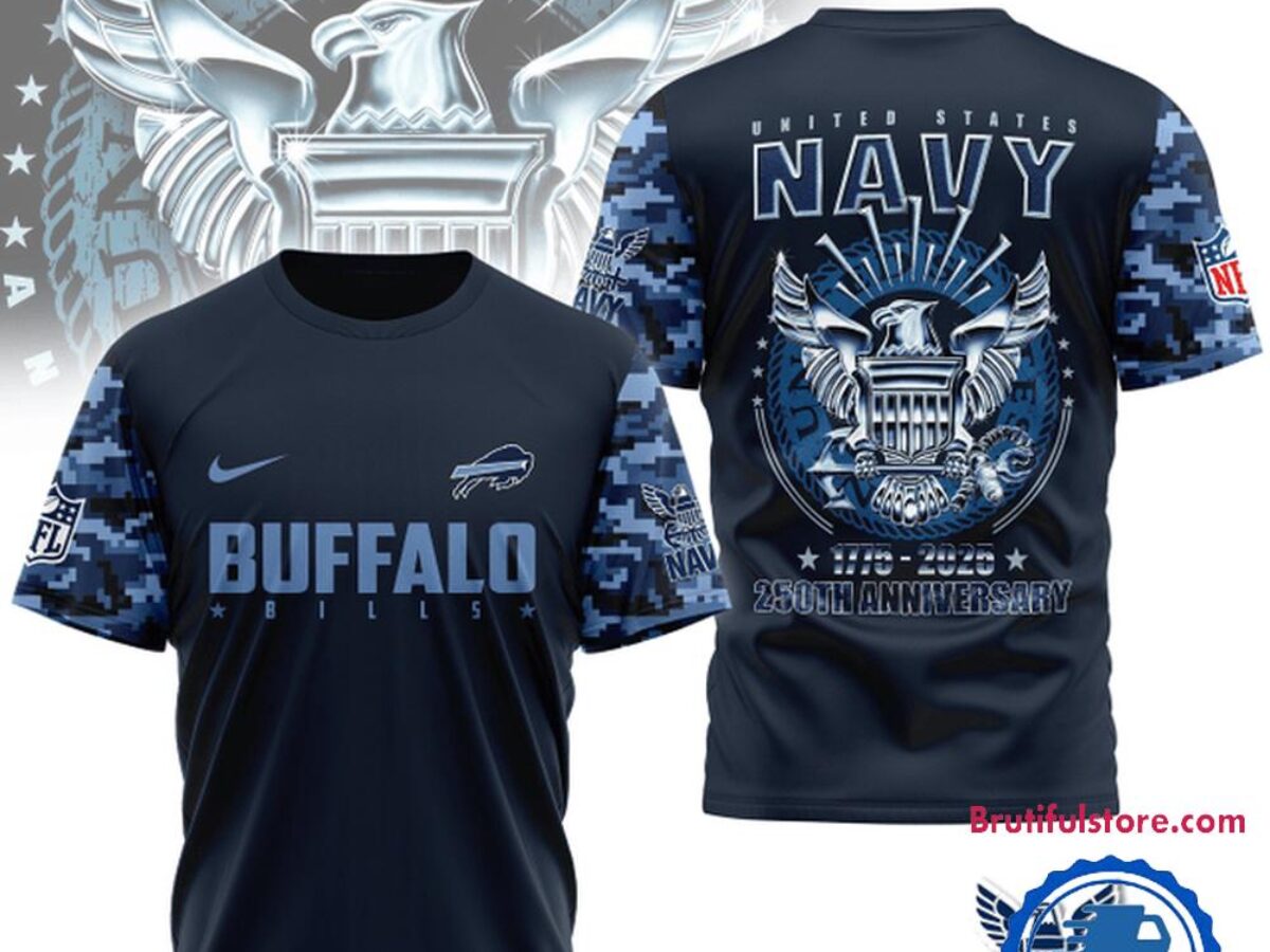 NFL Buffalo Bills US Navy 250th Anniversary 1775-2025 3D Shirt