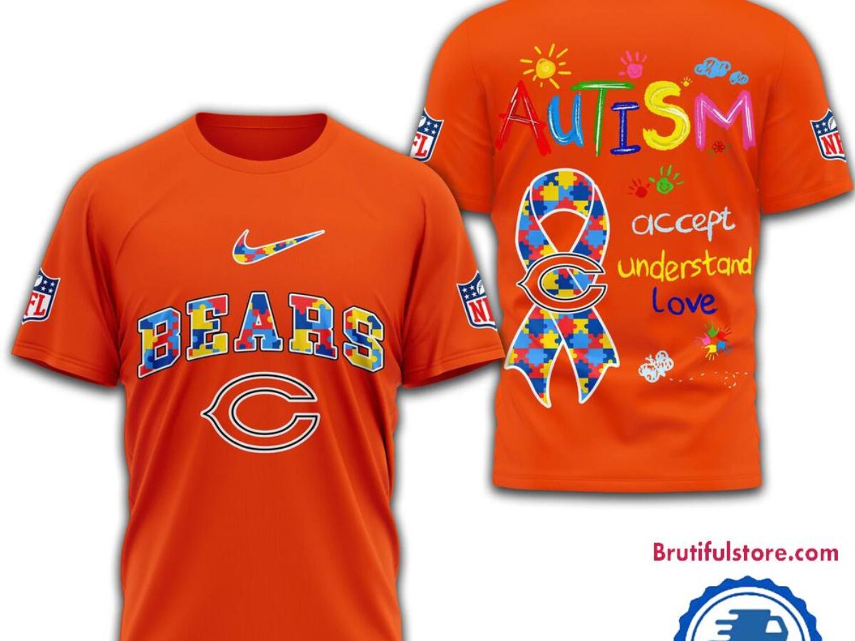 NFL Chicago Bears 2025 Autism Awareness 3D Shirt