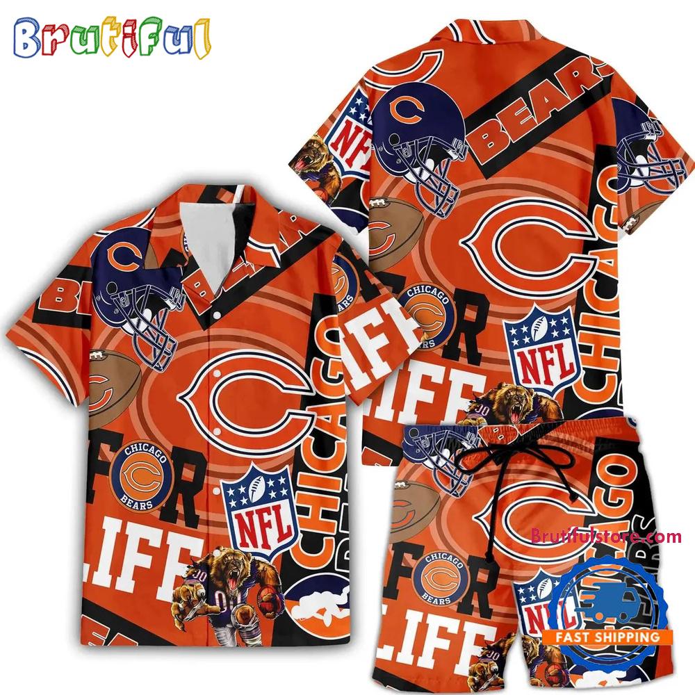 NFL Chicago Bears Limited Edition For Life Hawaiian Shirt And Shorts