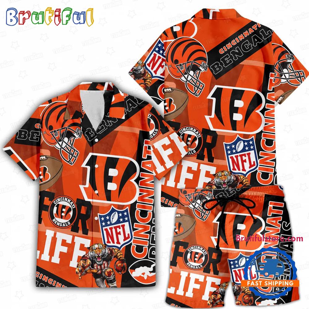 NFL Cincinnati Bengals Limited Edition For Life Hawaiian Shirt And Shorts
