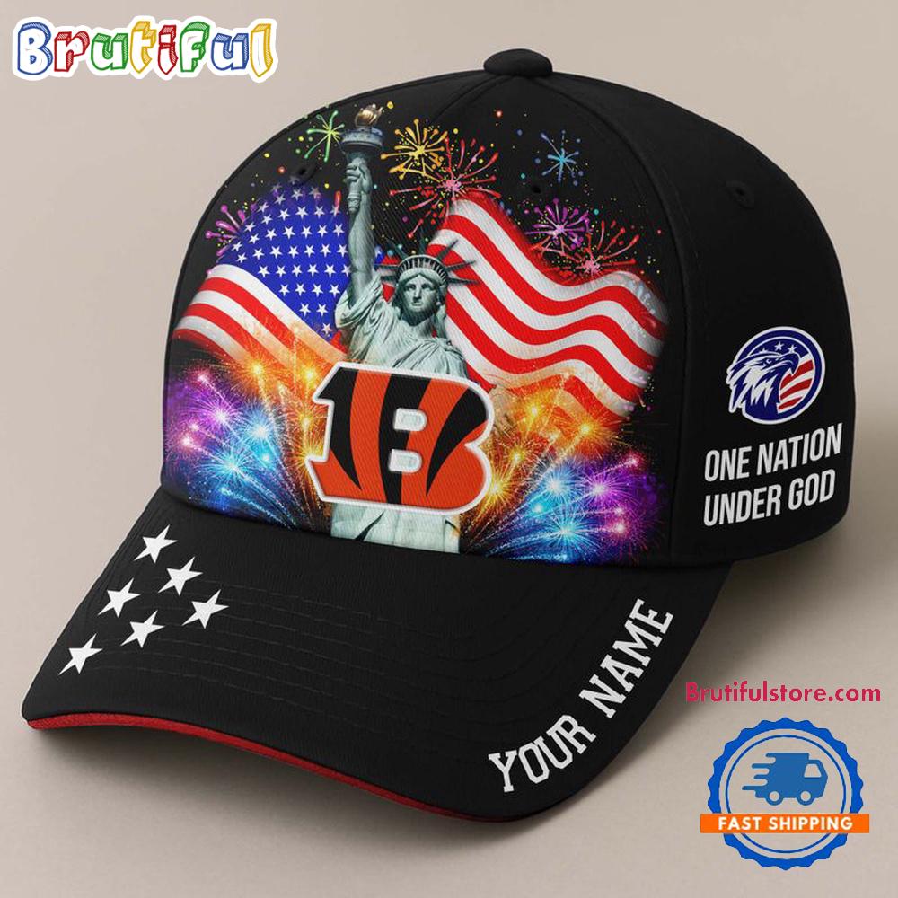 NFL Cincinnati Bengals One Nation Under God Happy Independence Day Custom Classic Cap