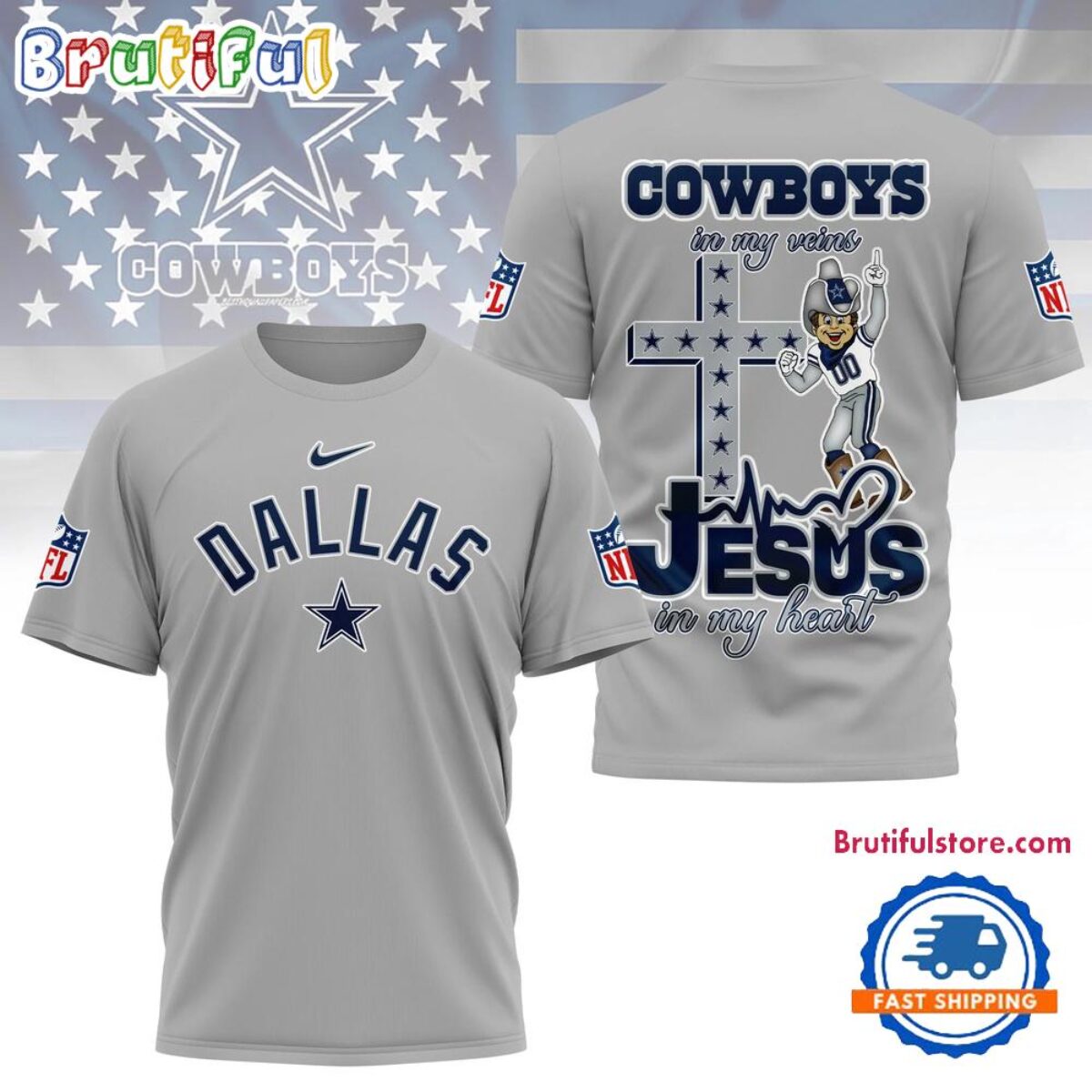 NFL Dallas Cowboys Football And Jesus 3D Shirt