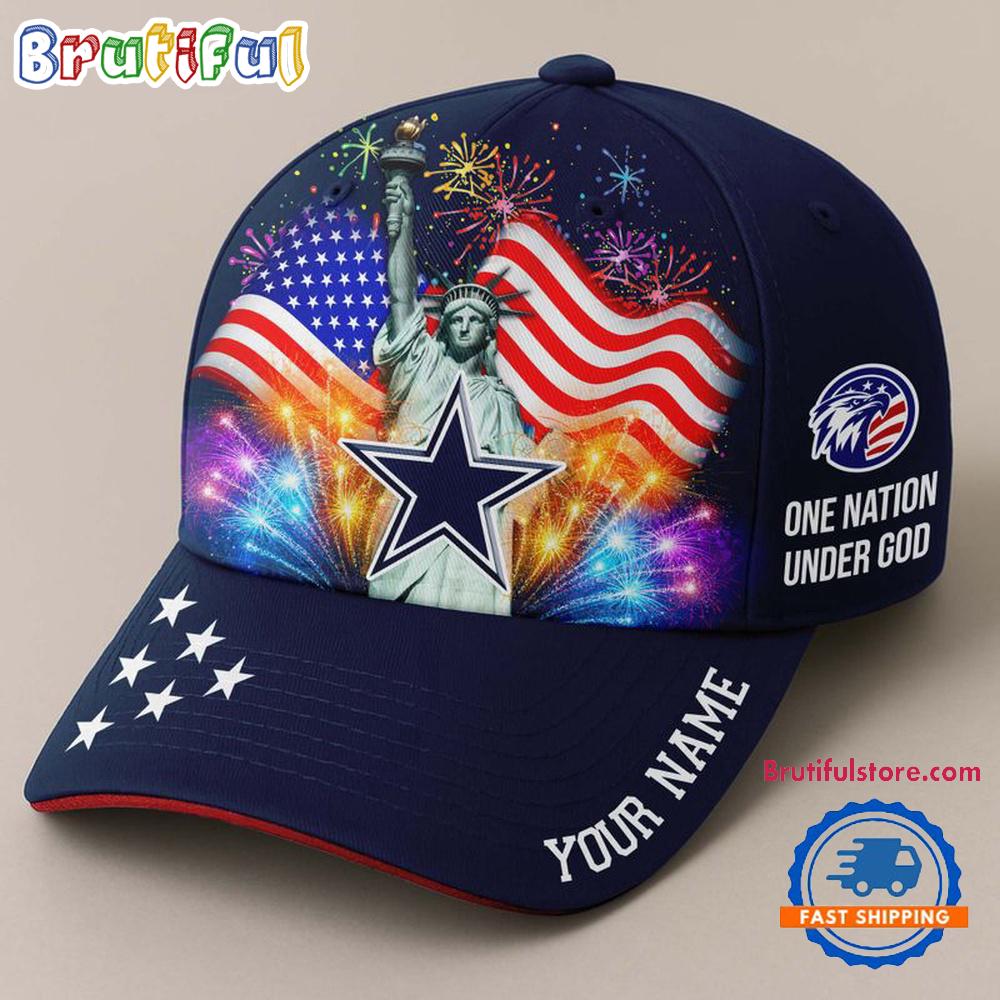NFL Dallas Cowboys One Nation Under God Happy Independence Day Custom Classic Cap