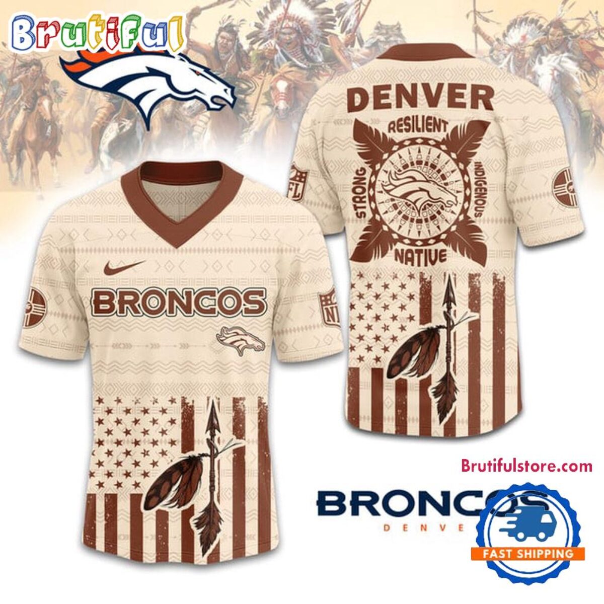 NFL Denver Broncos Native American 2025 Football Jersey