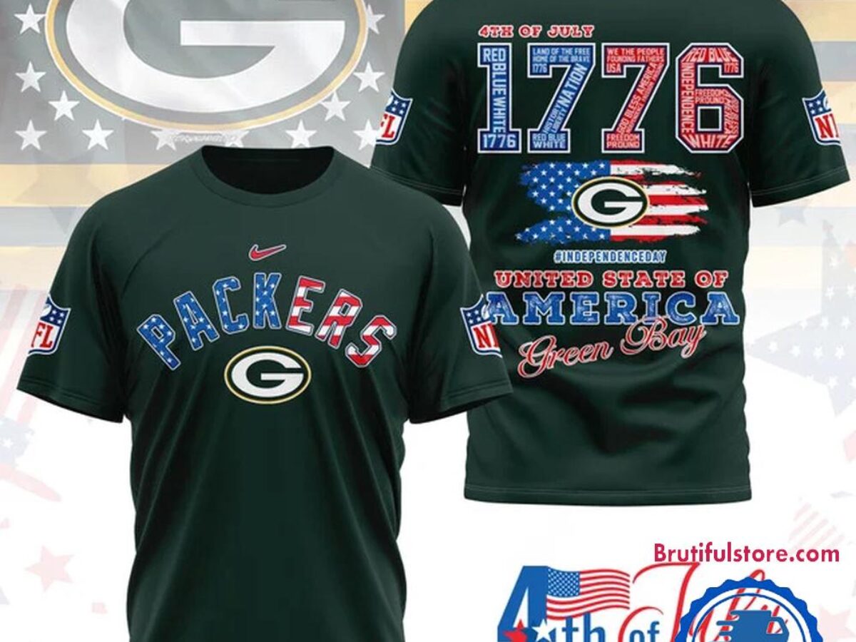 NFL Green Bay Packers 4th of July Happy Independence Day 1776 3D Shirt