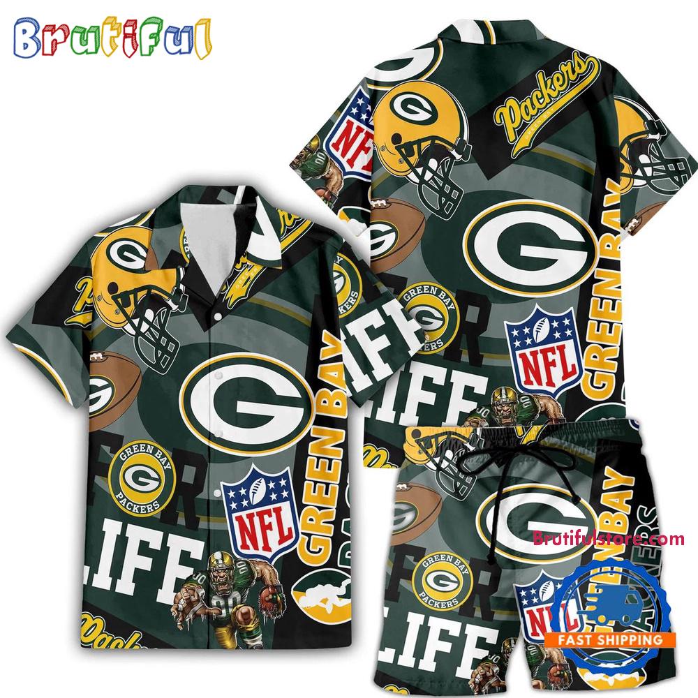 NFL Green Bay Packers Limited Edition For Life Hawaiian Shirt And Shorts