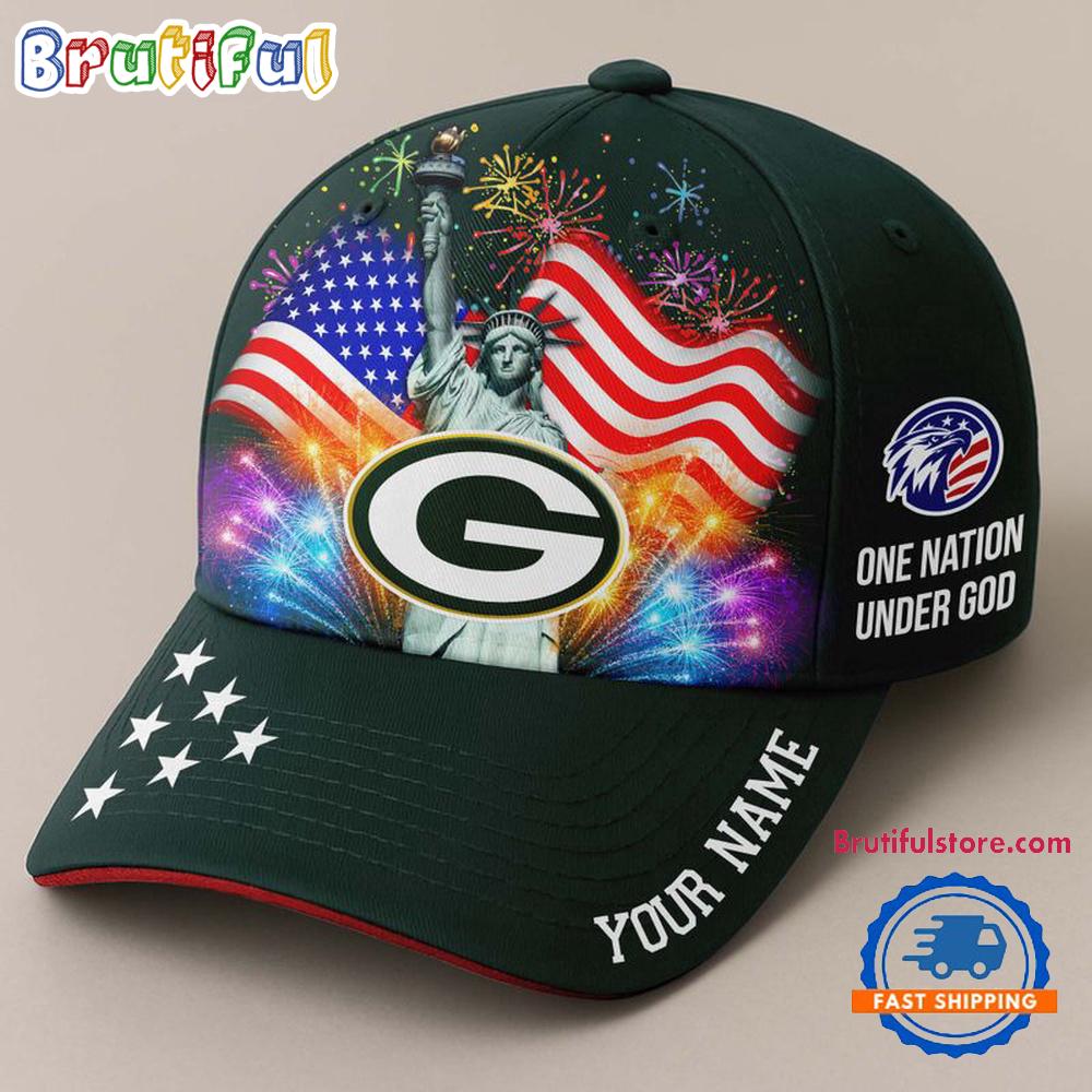 NFL Green Bay Packers One Nation Under God Happy Independence Day Custom Classic Cap