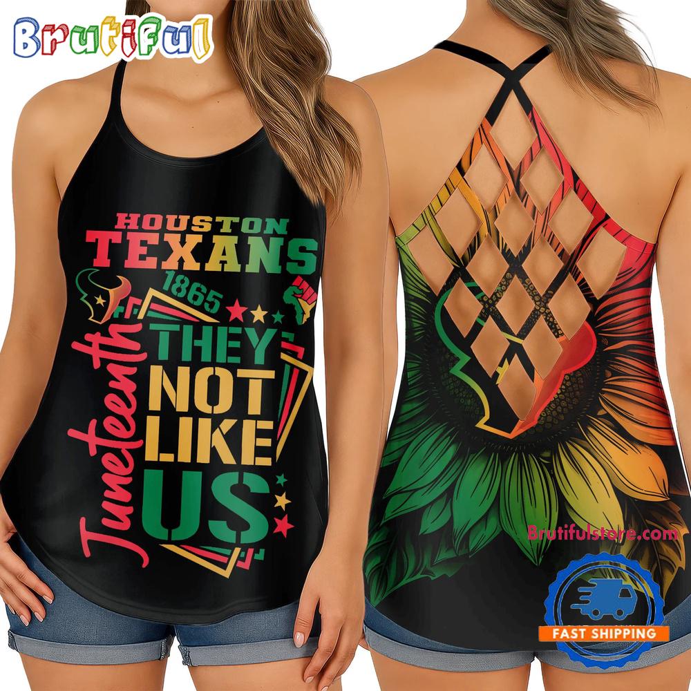 NFL Houston Texans Juneteenth 1865 They Not Like US Women's Criss Cross Tank Top