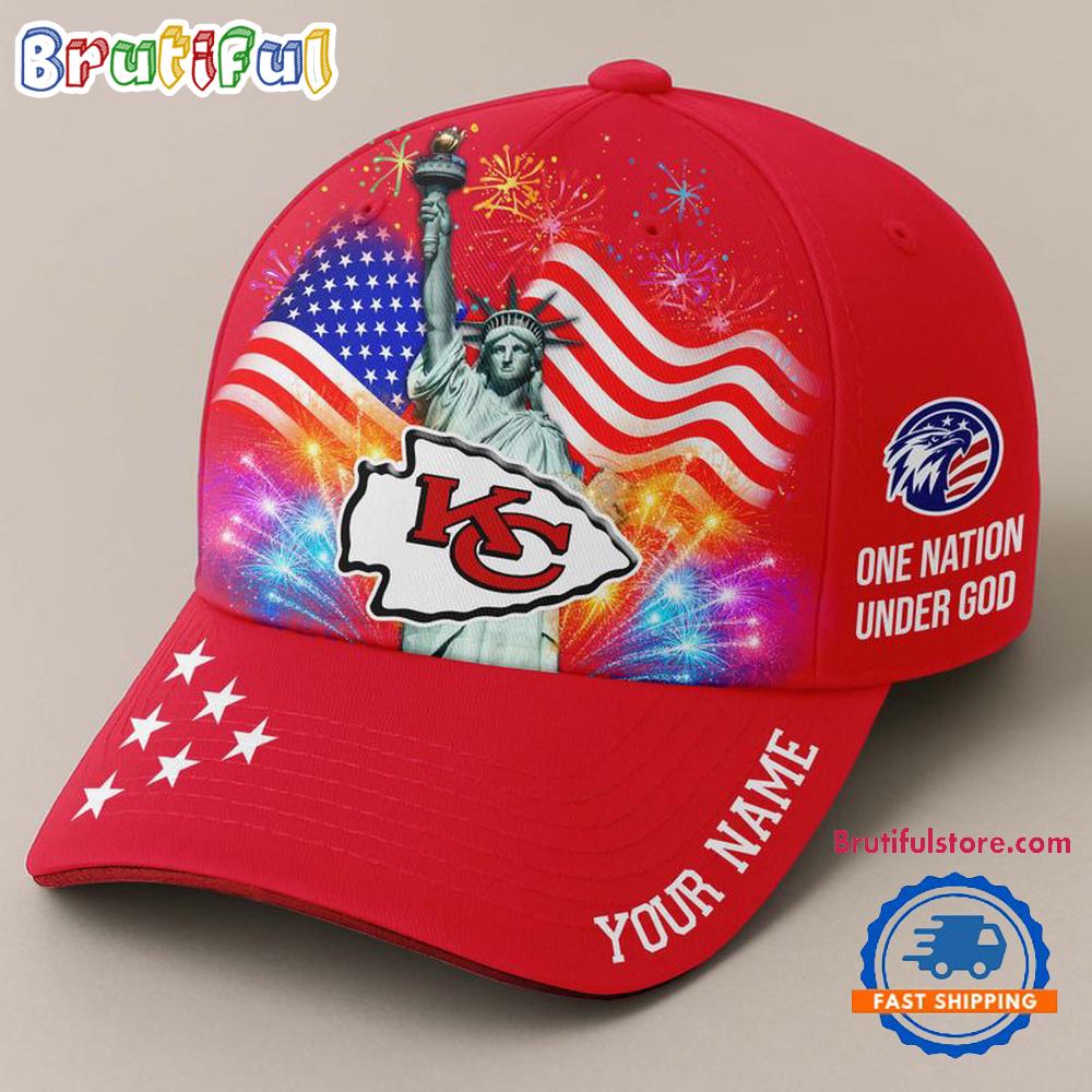 NFL Kansas City Chiefs One Nation Under God Happy Independence Day Custom Classic Cap