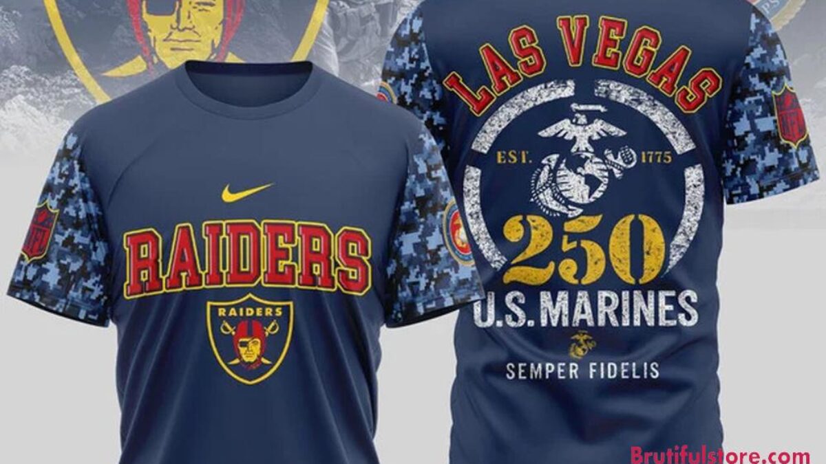 NFL Las Vegas Raiders US Marines 250 Years Est.1775 Unisex 3D T Shirt