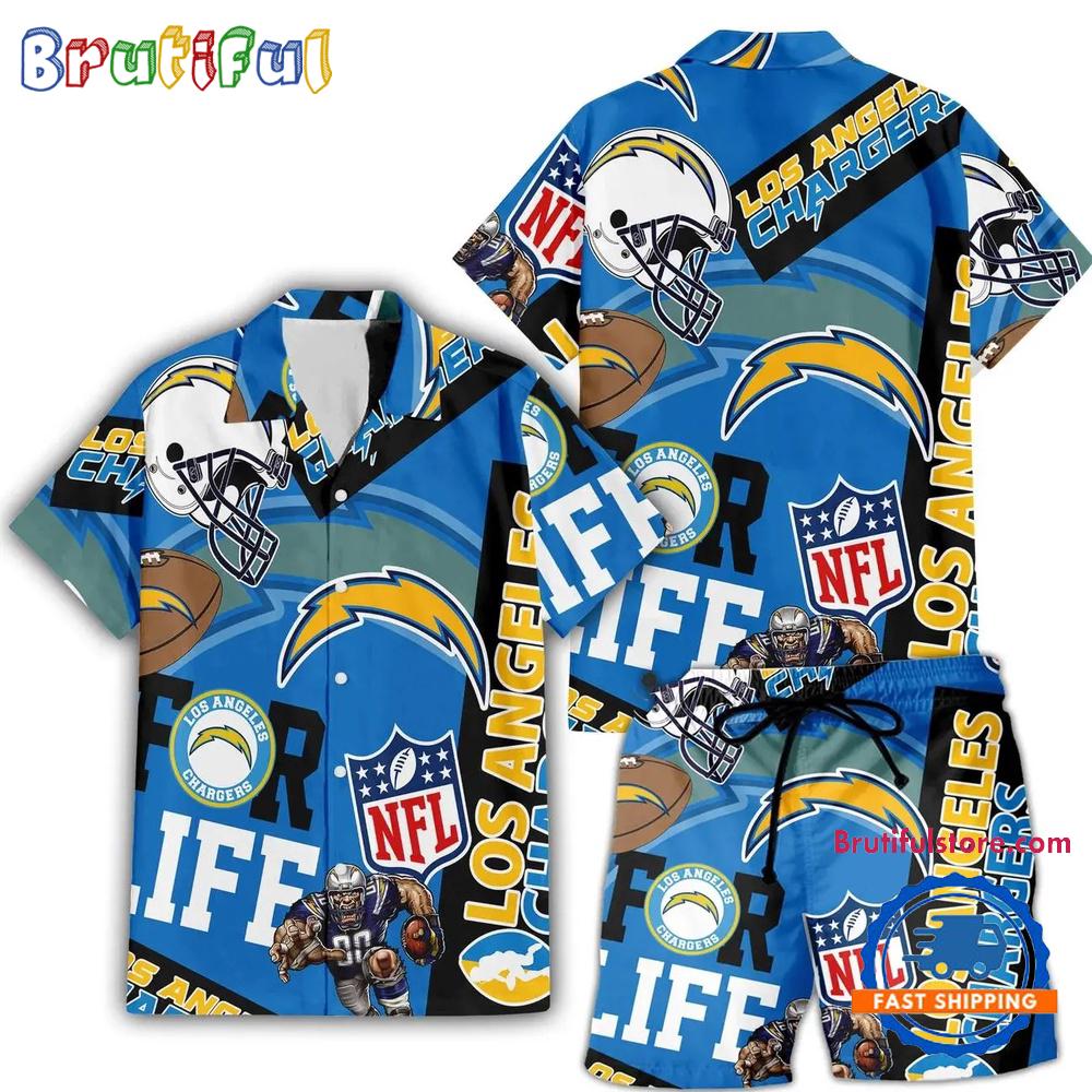 NFL Los Angeles Chargers Limited Edition For Life Hawaiian Shirt And Shorts