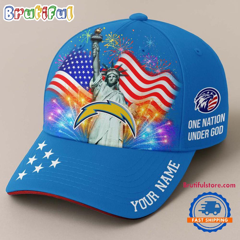 NFL Los Angeles Chargers One Nation Under God Happy Independence Day Custom Classic Cap
