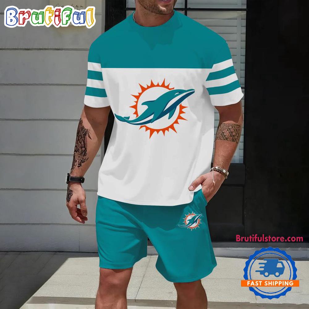 NFL Miami Dolphins Trendy Summer T Shirt And Shorts Set