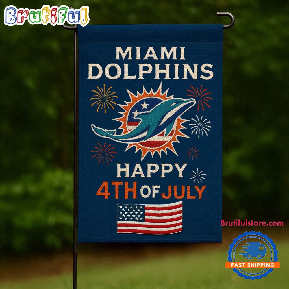 NFL Miami Dolphins USA Team Independence Day Flag