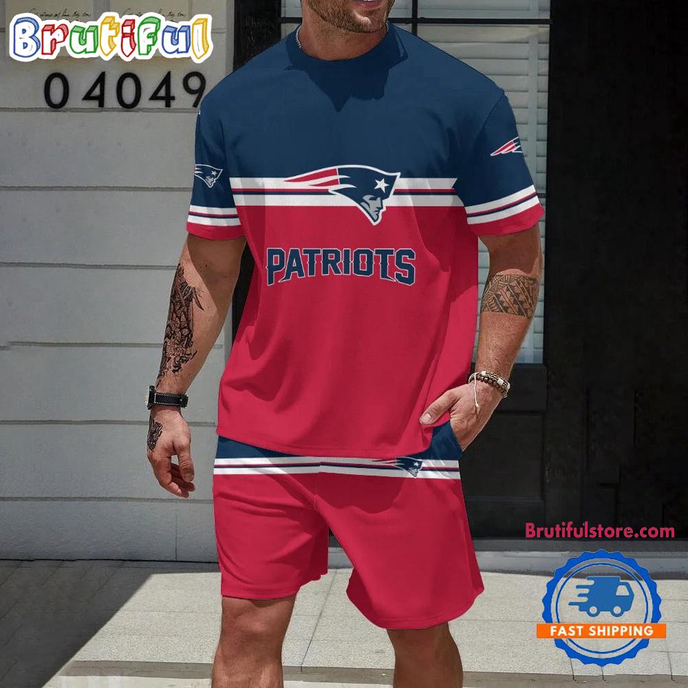 NFL New England Patriots New Design T Shirt And Shorts Set