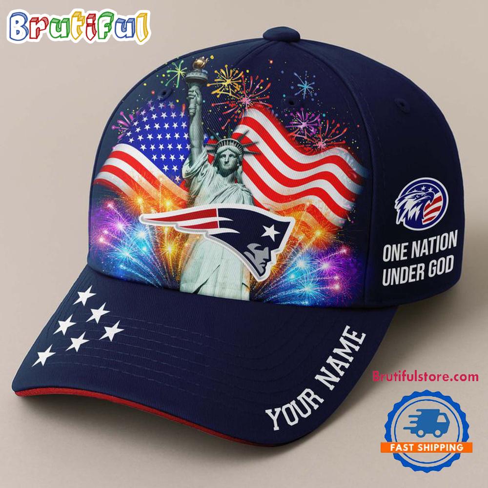 NFL New England Patriots One Nation Under God Happy Independence Day Custom Classic Cap