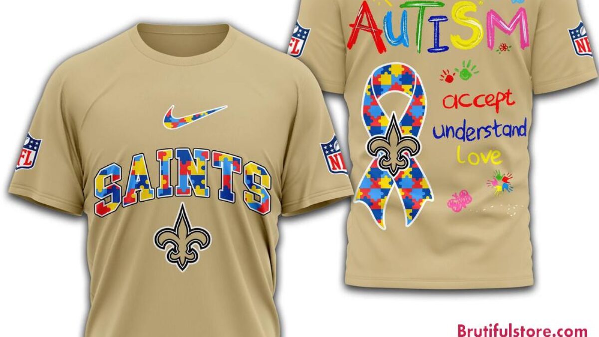 NFL New Orleans Saints 2025 Autism Awareness 3D Shirt