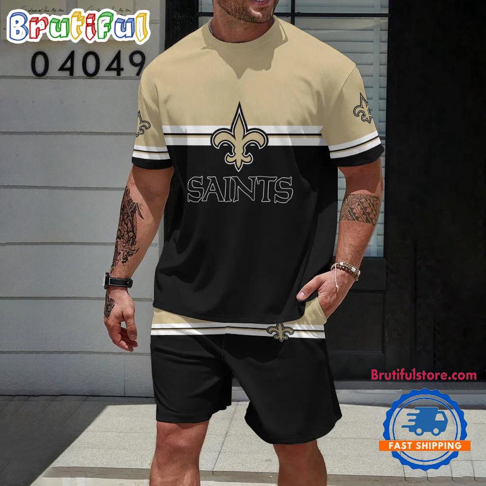 NFL New Orleans Saints New Design T Shirt And Shorts Set