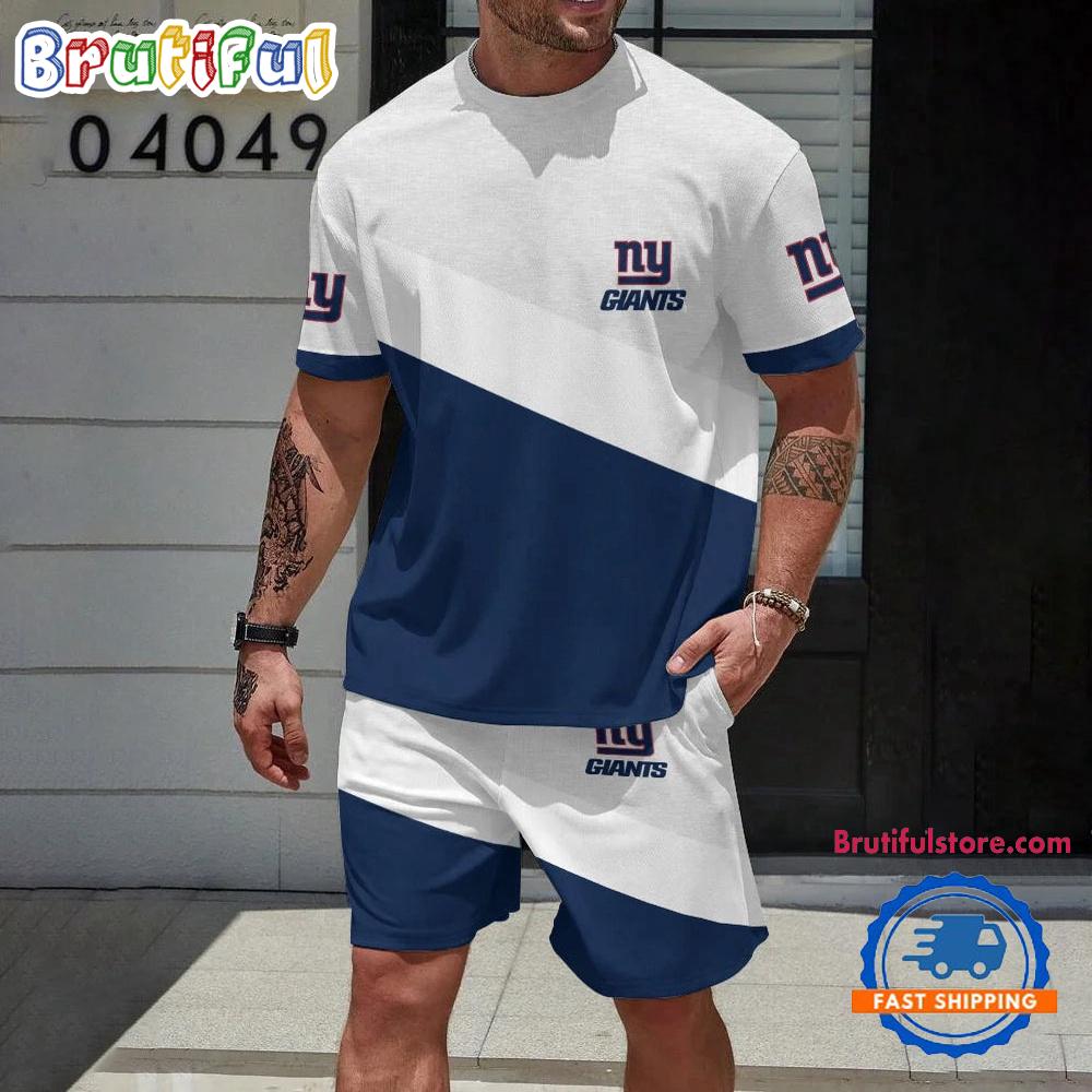 NFL New York Giants Football T Shirt And Shorts Set