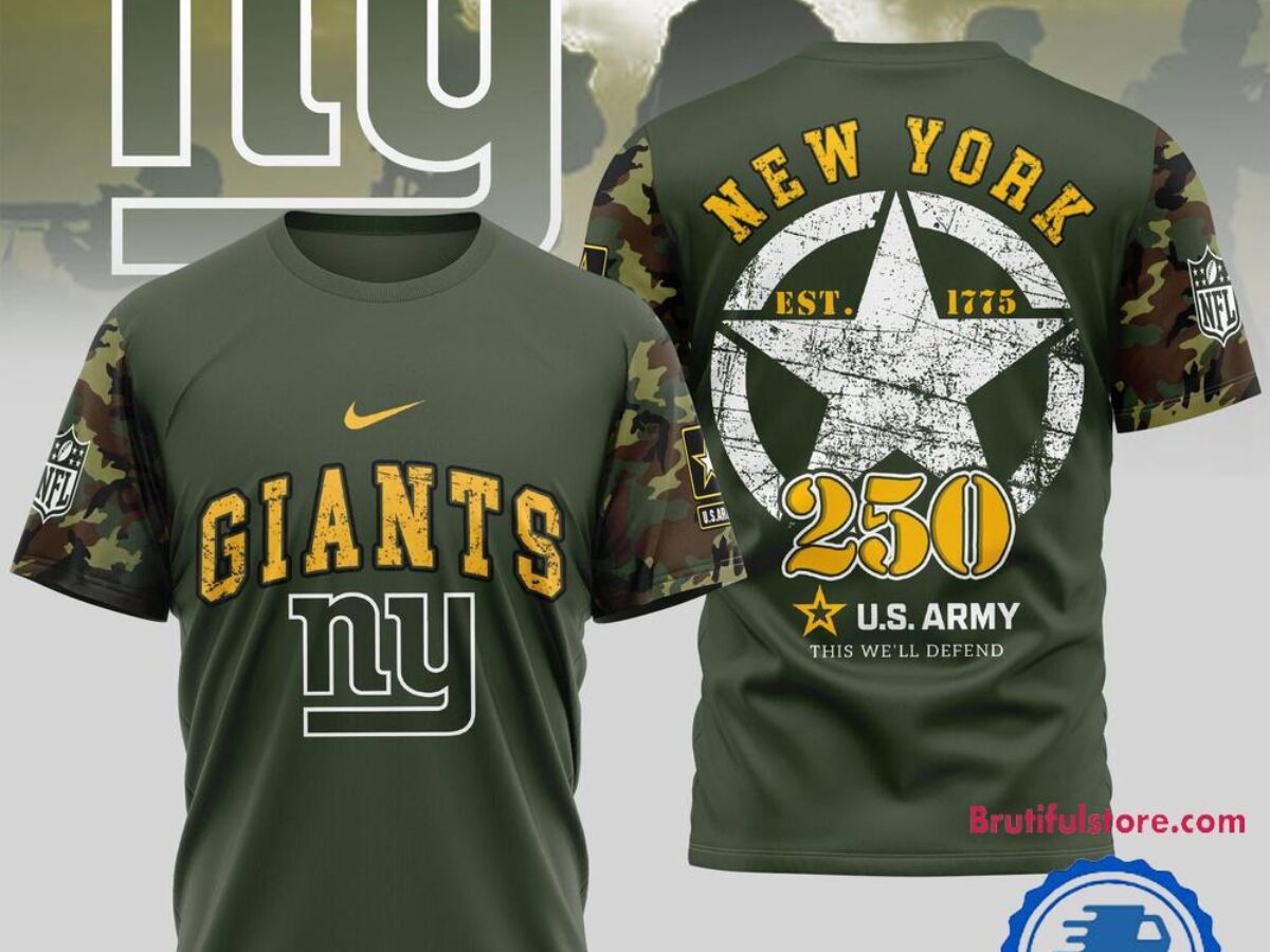 NFL New York Giants US Army 250th Birthday Celebration 3D Shirt