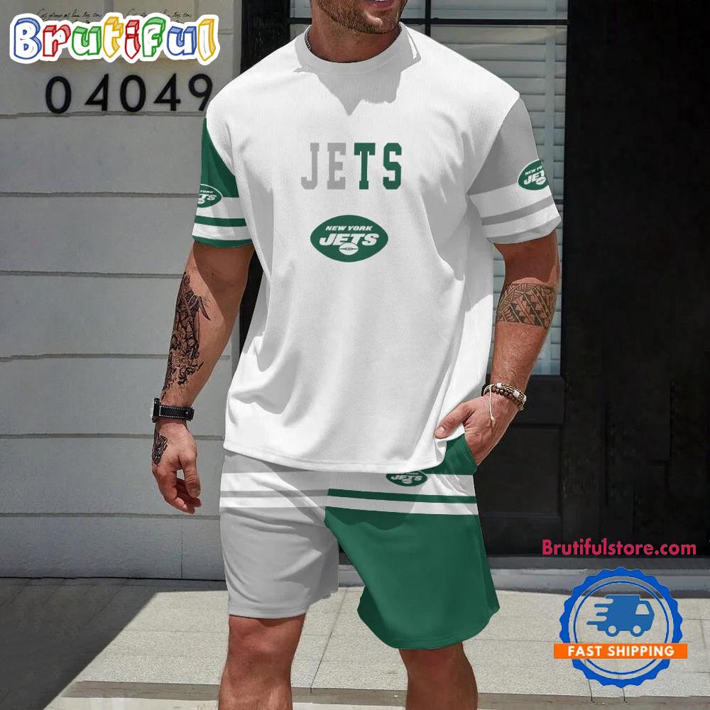 NFL New York Jets Logo Team Design T Shirt And Shorts Set
