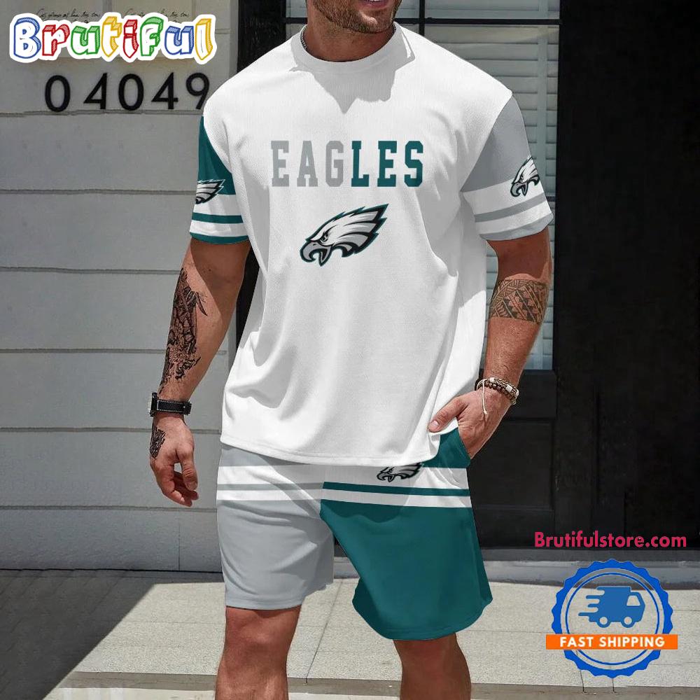 NFL Philadelphia Eagles Logo Team Design T Shirt And Shorts Set