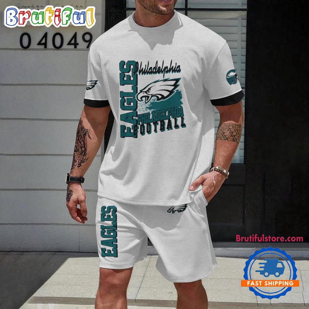 NFL Philadelphia Eagles Summer 3D Printed Combo T Shirt And Shorts