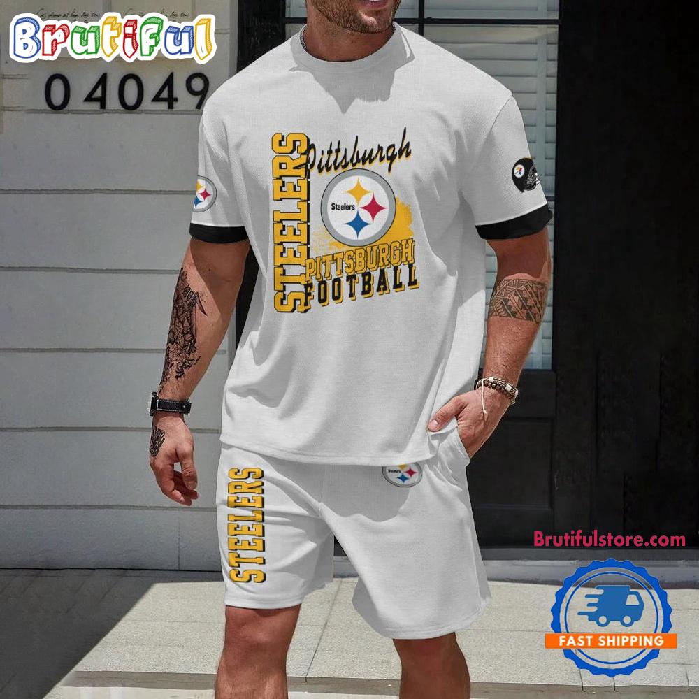 NFL Pittsburgh Steelers 3D Printed T Shirt And Shorts Set