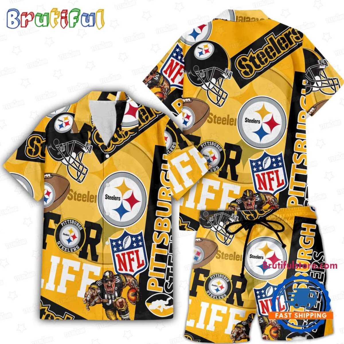 NFL アロハシャツ Pittsburgh Steelers 総柄 NFL アロハシャツ Pittsburgh Steelers 総柄 Steeler T-Shirts