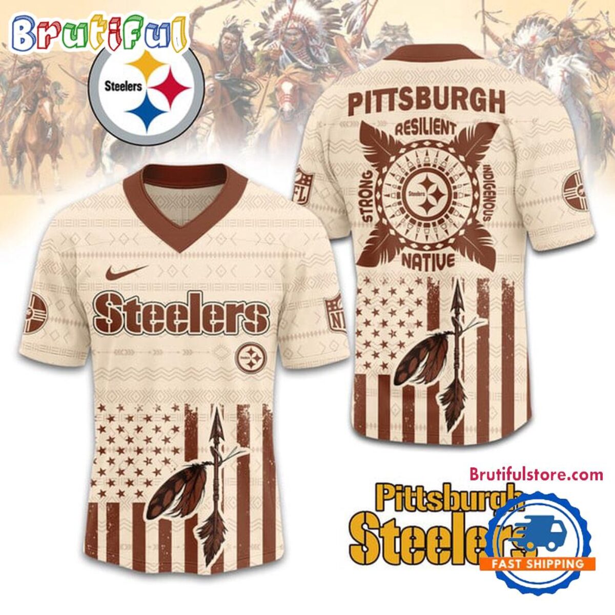 NFL Pittsburgh Steelers Native American 2025 Football Jersey