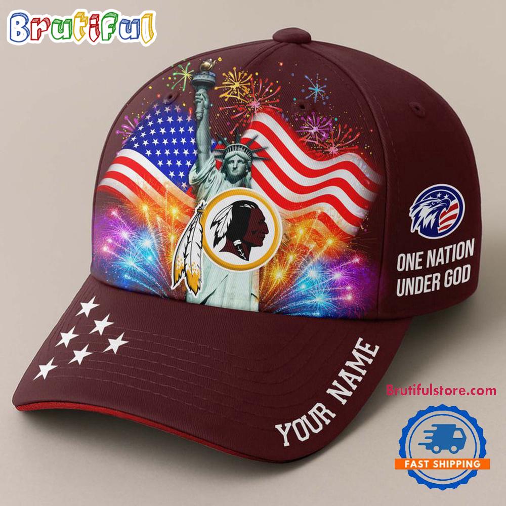 NFL Washington Redskins One Nation Under God Happy Independence Day Custom Classic Cap
