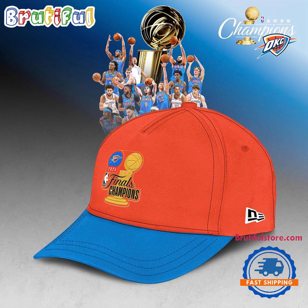 Oklahoma City Thunder 2025 NBA Champions Confetti Locker Room Baseball Cap