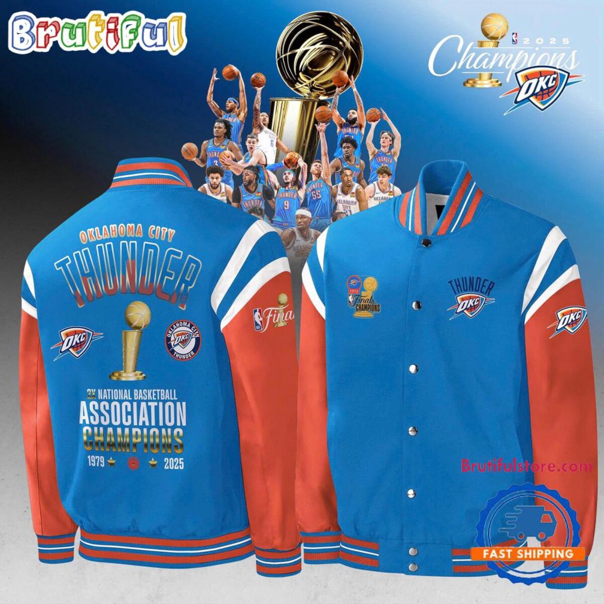 Oklahoma City Thunder 2025 NBA Champions Confetti Locker Room