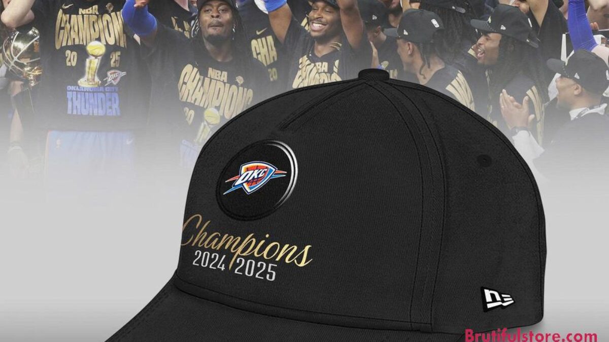 Oklahoma City Thunder 2025 NBA Champions Confetti Locker Room Cap