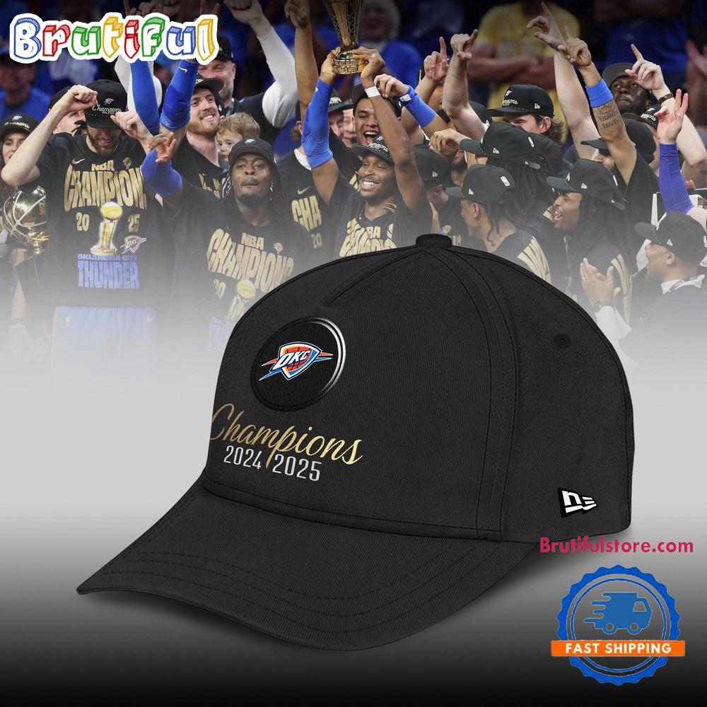 Oklahoma City Thunder 2025 NBA Champions Confetti Locker Room Cap